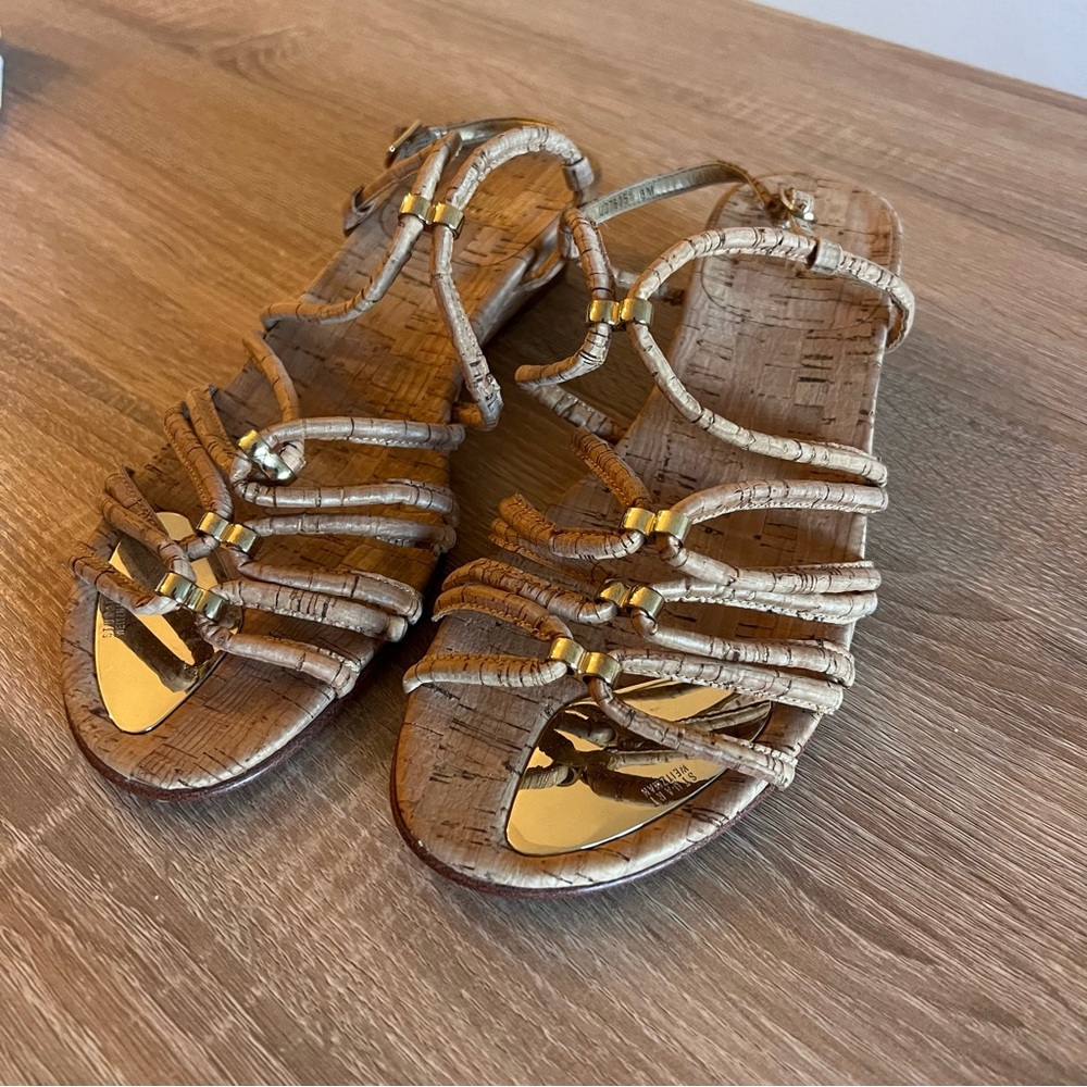 Stuart Weitzman Sandals Nude and Gold